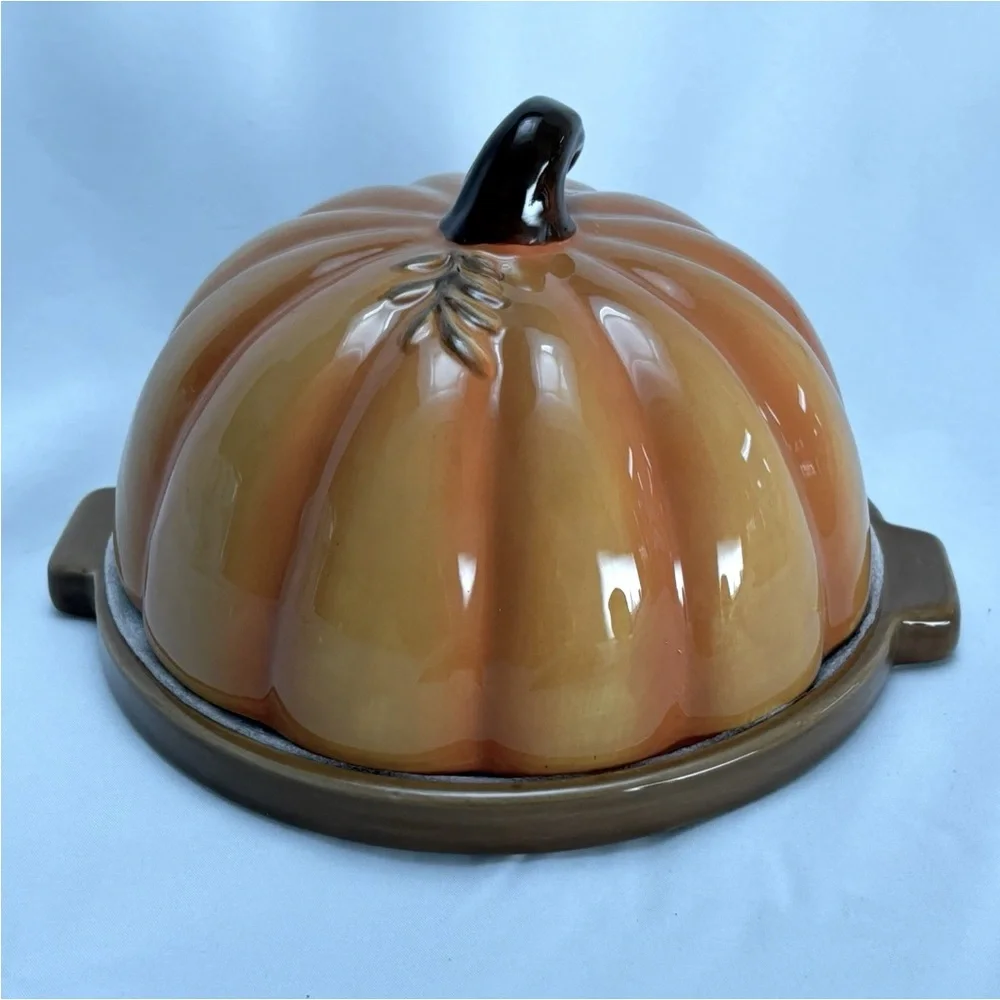 New Thanksgiving Pumpkin Shaped Ceramic Serving Dish with Lid